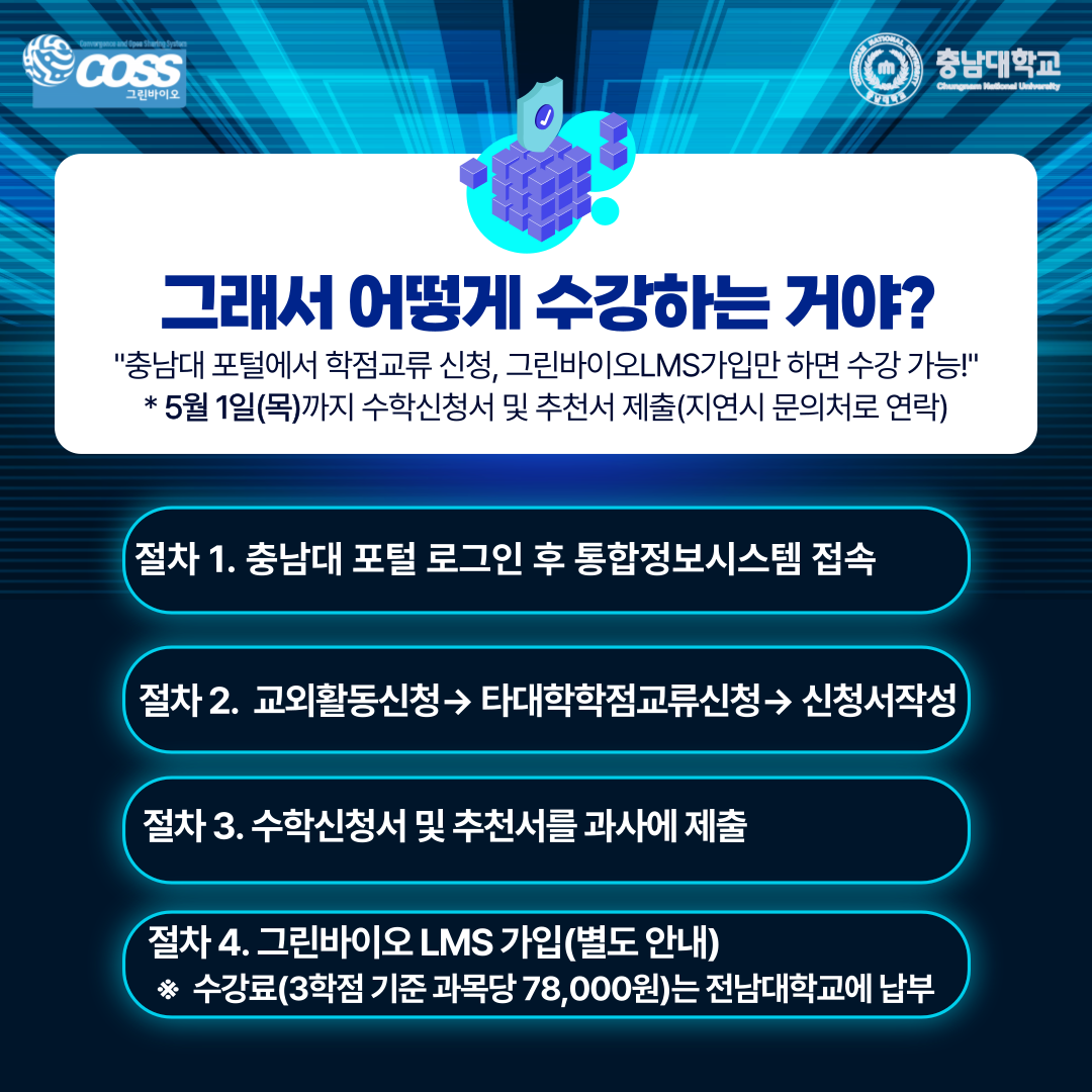 [충남대학교 재학생 대상] 2025학년도 하기 계절학기 전남대학교 계절학기 교과목 홍보4